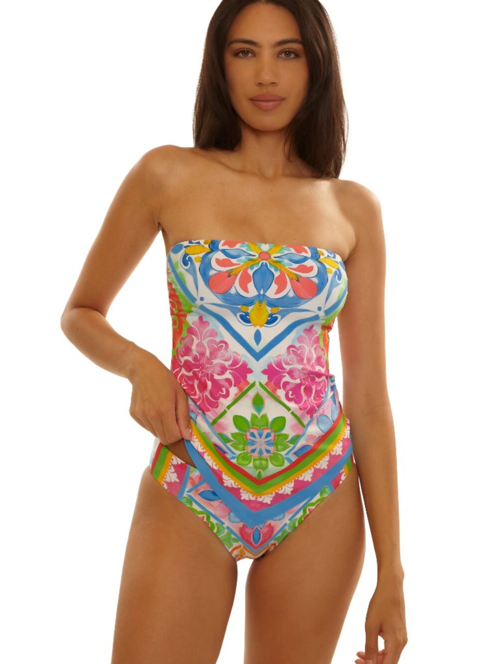 Becca Swim Mijas Print Tankini Top in size Small